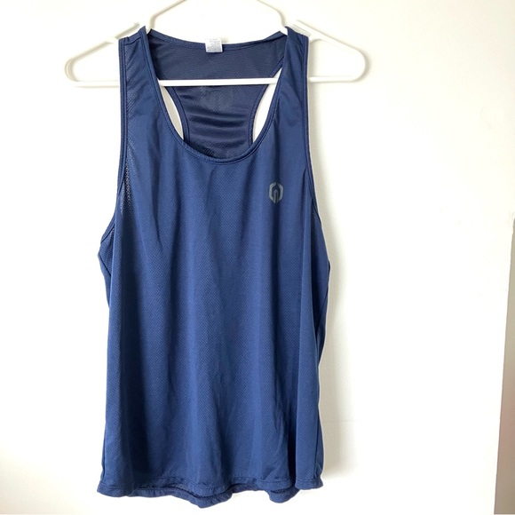 NELEUS Mens NAVY BLUE Athletic Y-Back Muscle Tank Size Medium - Picture 4 of 12